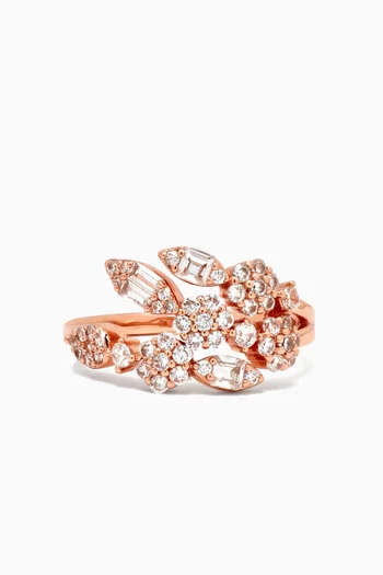 Pear Bypass Ring in Rose Gold-plated Brass