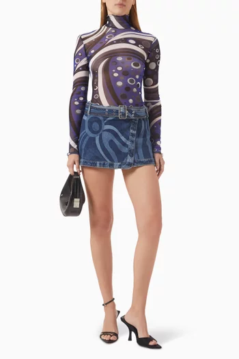 Fontane-print Top in Tulle