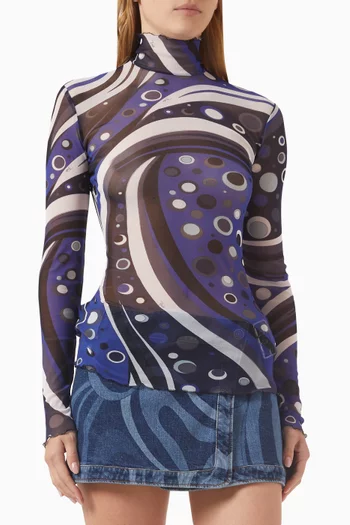 Fontane-print Top in Tulle