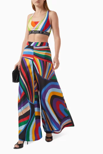 Iride-print Crop Top in Stretch Nylon