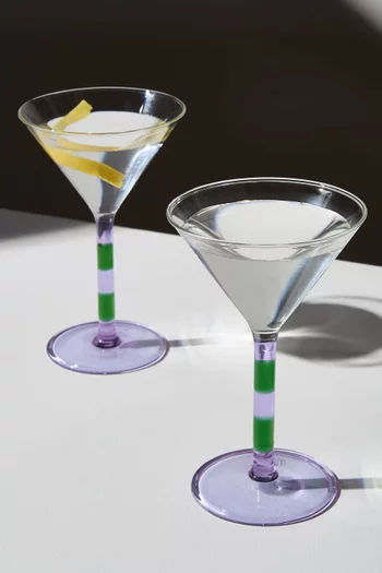 Striped Martini Glass, Set of 2
