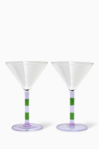 Striped Martini Glass, Set of 2