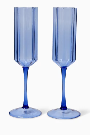Wave Flutes in Glass, Set of 2