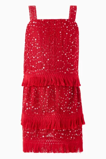 Sequin Fringe Top & Skirt Set