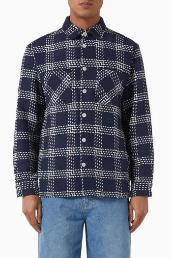 Whiting Lattice Check Overshirt in Cotton-blend