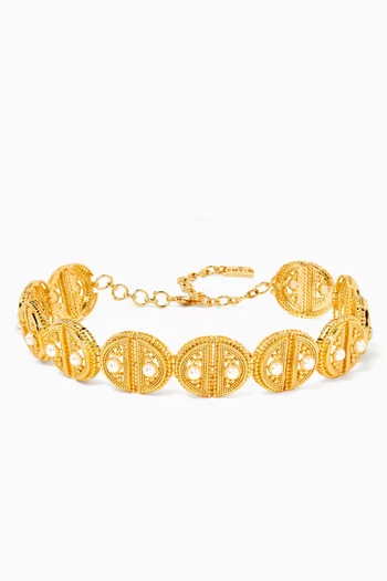 Ravi Hemisphere Choker in 24kt Gold-plated Brass