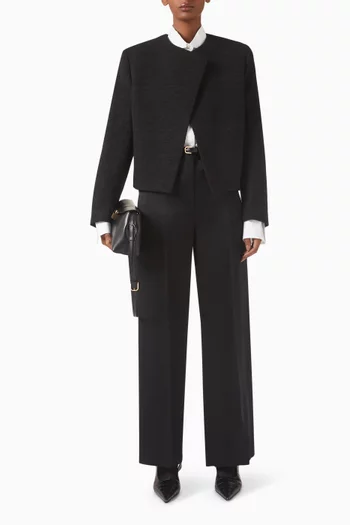 Cropped Bouclé Jacket in Wool-blend