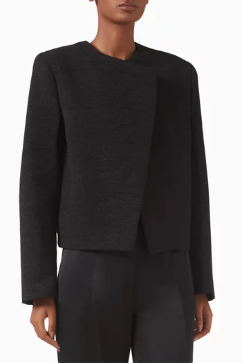 Cropped Bouclé Jacket in Wool-blend