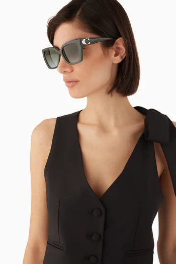 Oversized D-frame Sunglasses in Acetate