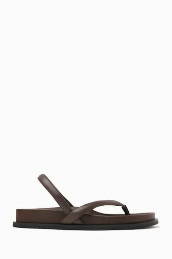 Thong Slingback Sandals in Leather