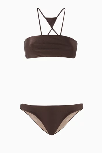 Halterneck Bikini Top in Stretch Nylon