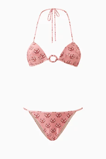 Vintage Lily Triangle Bikini Top