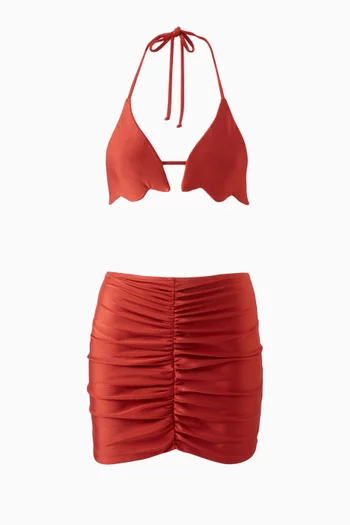 Vintage Lily Bikini Top & Skirt Set