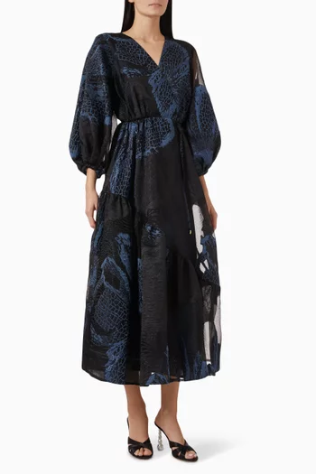 Asymmetric Frill Wrap Dress