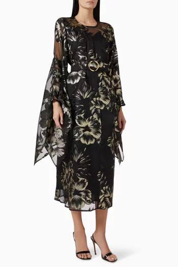 Floral-print Belted Dress