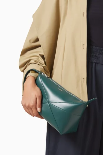 Puzzle Fold Wash Bag in Calfskin
