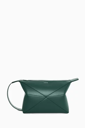 Puzzle Fold Wash Bag in Calfskin