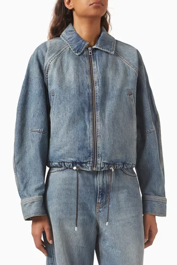 Balloon Zip Jacket in Denim