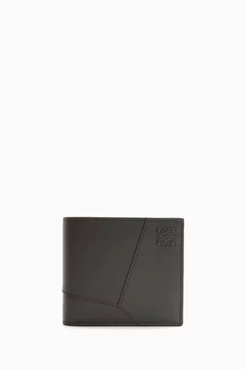Puzzle Edge Bifold Coin Wallet in Classic Calfskin