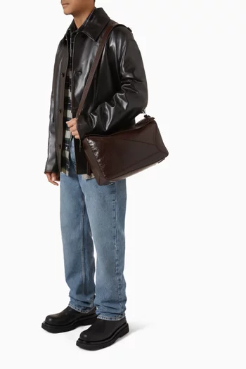 Large Puzzle Shoulder Bag in Leather