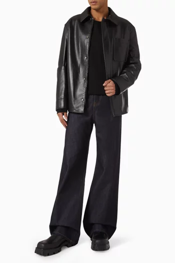 Overshirt in Leather