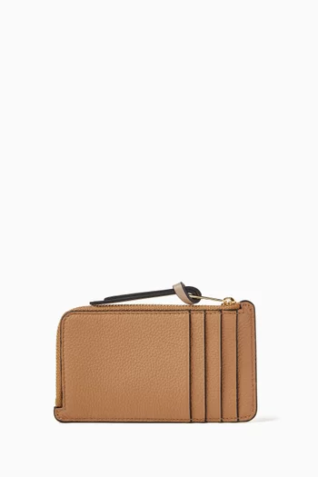 Zip Cardholder in Grained Calfskin