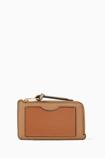 Zip Cardholder in Grained Calfskin
