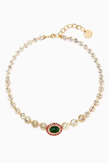 Esencia Necklace in Crystal & Gold-plated brass