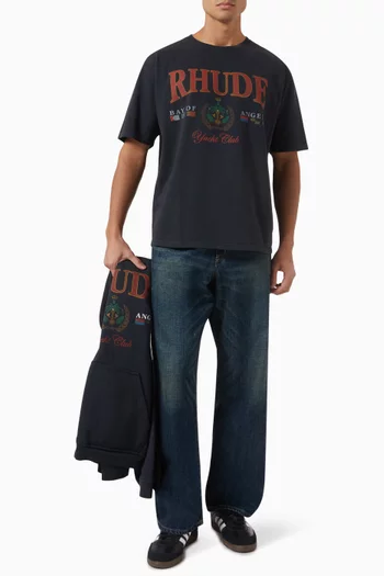 Bay of Angels Yacht Printed T-shirt in Cotton