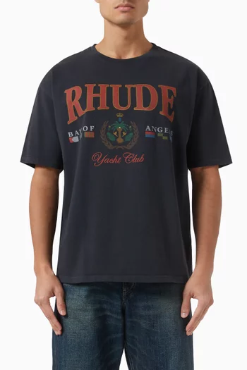 Bay of Angels Yacht Printed T-shirt in Cotton