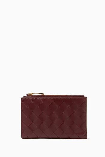 Medium Bi-fold Wallet in Intrecciato Leather