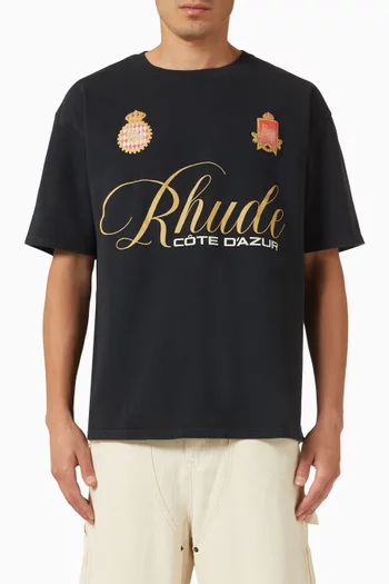 Script Crest T-shirt in Cotton