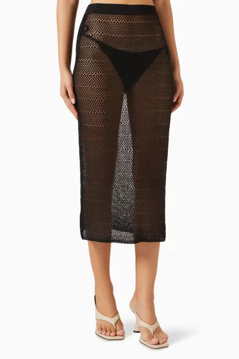 Midi Skirt in Crochet-knit