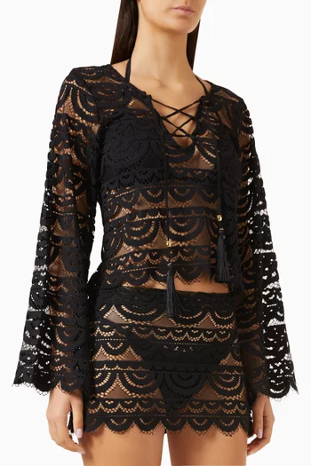 Noah Top in Sheer Lace