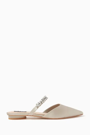 حذاء مفتوح ليلى مرصع بالكريستال ستان