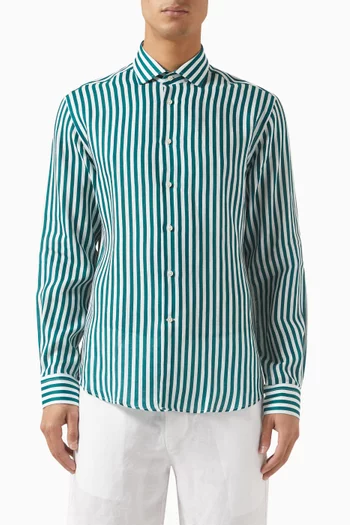 Dolomitis Striped Shirt in Linen