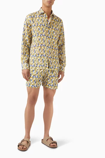 Gooseberry-print Shirt in Linen