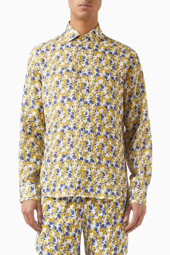 Gooseberry-print Shirt in Linen