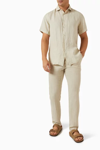 Tapered Pants in Linen