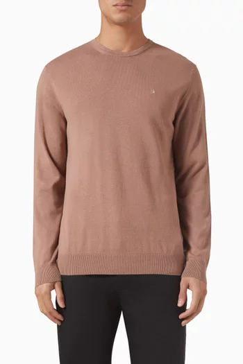 Logo Embroidered Sweater in Silk-blend