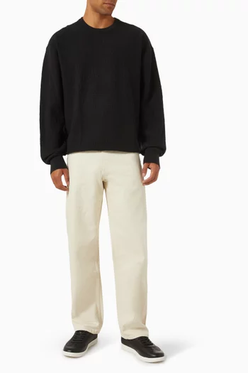 Natural Texture Jacquard Sweater in Cotton-blend