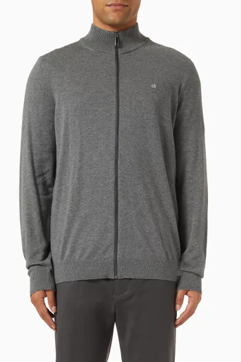 Zip Jacket in Silk-blend