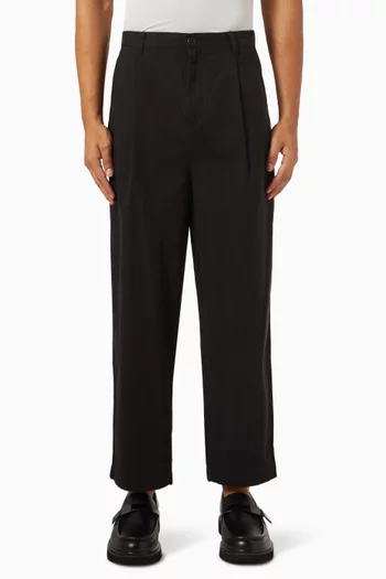 Relaxed Straight-leg Pants in Cotton Twill