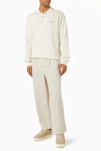 Relaxed Straight-leg Pants in Cotton Twill