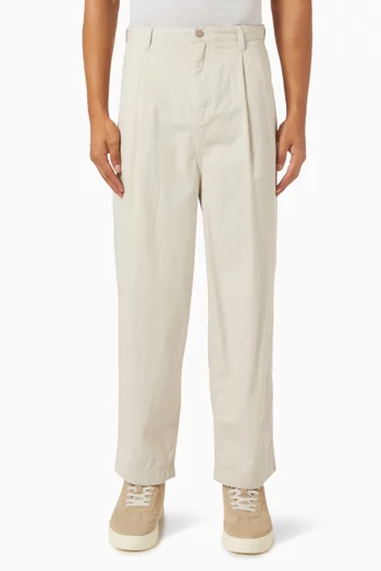 Relaxed Straight-leg Pants in Cotton Twill
