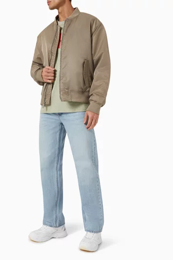 Padded Bomber Jacket in Nylon Twill