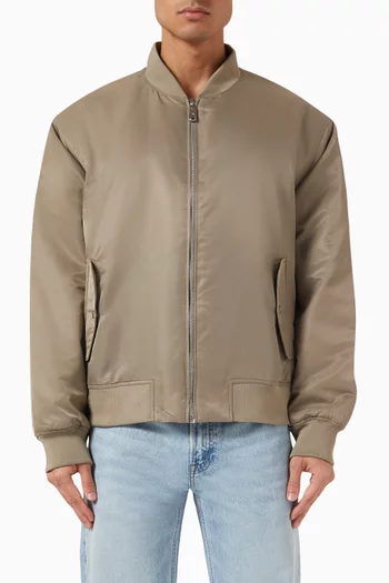 Padded Bomber Jacket in Nylon Twill