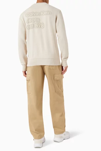 Puff Logo-print Sweatshirt in Cotton Terry