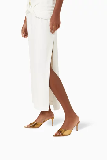 Elle 70 Mules in Metallic Leather