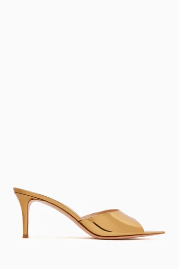 Elle 70 Mules in Metallic Leather